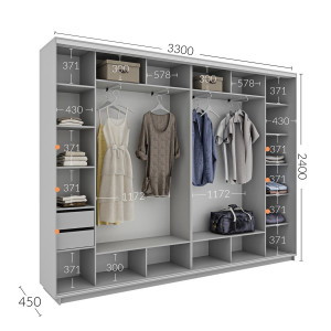 Шкаф-купе 330x45x240