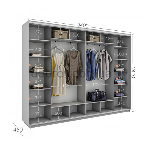 Шкаф-купе 340x45x240 в Добров Меблі Шкаф-купе 340x45x240 в Добров Меблі