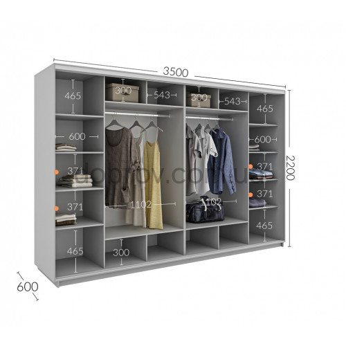 Шкаф-купе 350x60x220 в Добров Меблі Шкаф-купе 350x60x220 в Добров Меблі