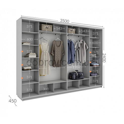 Шкаф-купе 350x45x240 в Добров Меблі Шкаф-купе 350x45x240 в Добров Меблі