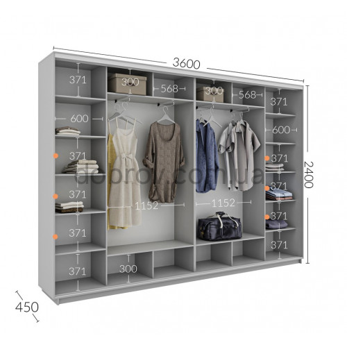 Купити Шафа-купе 360x45x240 в Добров Меблі Купити Шафа-купе 360x45x240 в Добров Меблі