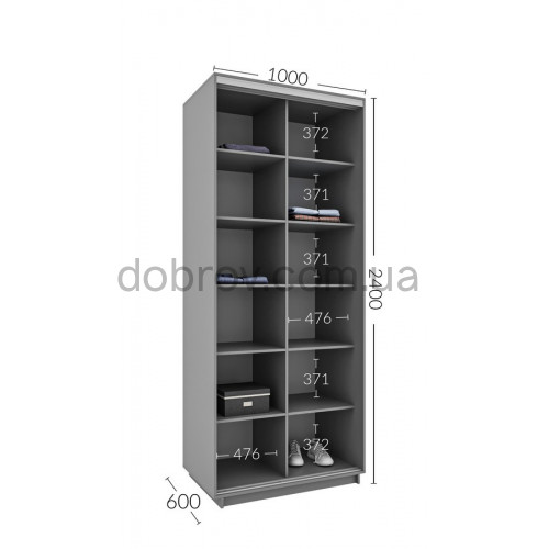 Купити Шафа-купе Практик 6 100x60x240 в Добров Меблі Купити Шафа-купе Практик 6 100x60x240 в Добров Меблі