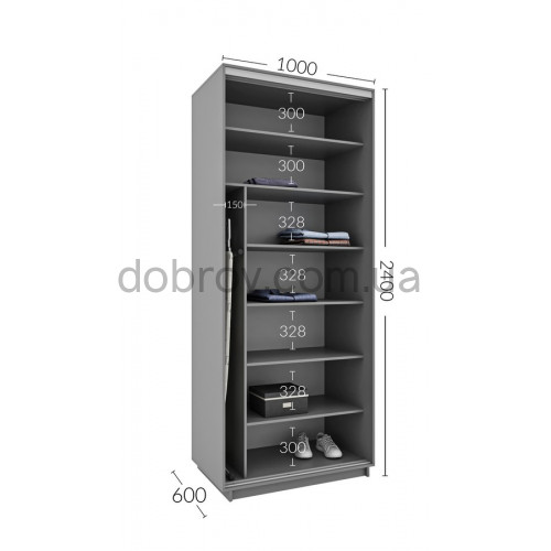 Шкаф-купе Практик 7 100x60x240 в Добров Меблі Шкаф-купе Практик 7 100x60x240 в Добров Меблі