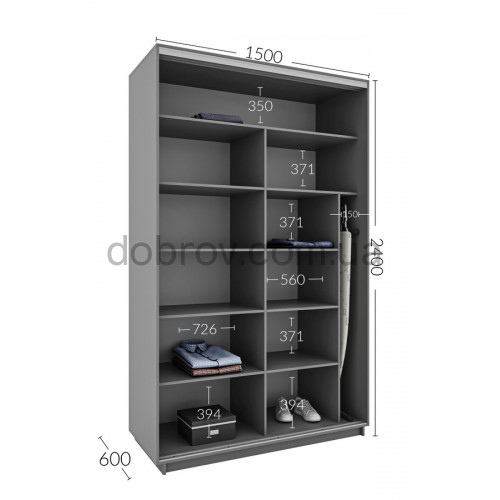 Купити Шафа-купе Практик 48 150x60x240 в Добров Меблі Купити Шафа-купе Практик 48 150x60x240 в Добров Меблі