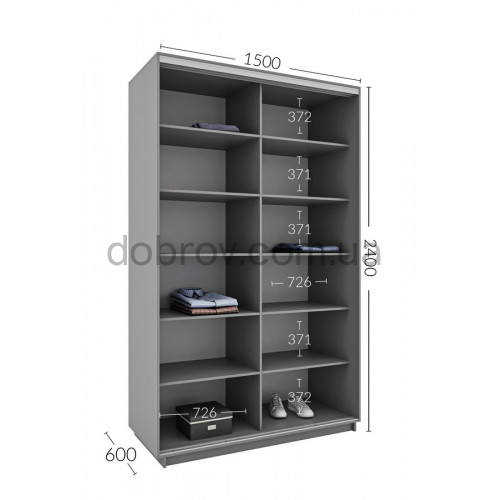 Купити Шафа-купе Практик 46 150x60x240 в Добров Меблі Купити Шафа-купе Практик 46 150x60x240 в Добров Меблі