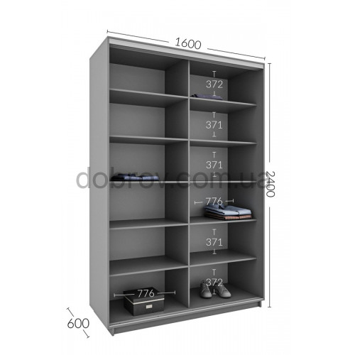 Шкаф-купе Практик 54 160x60x240 в Добров Меблі Шкаф-купе Практик 54 160x60x240 в Добров Меблі