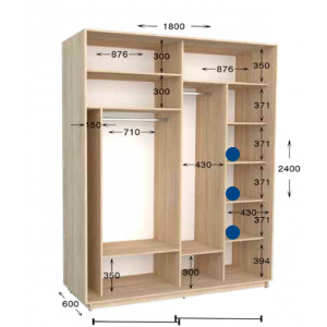 Шкаф-купе Практик 68 180x60x240