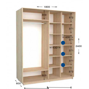 Шкаф-купе Практик 69 180x60x240