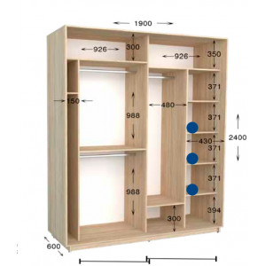 Шкаф-купе Практик 74 190x60x240