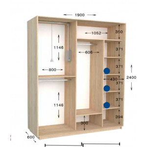 Шкаф-купе Практик 76 190x60x240
