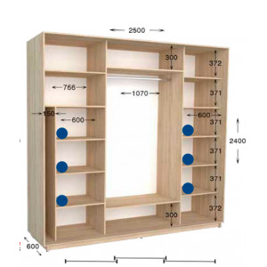Шафа-купе Практик 124 250x60x240