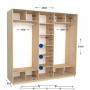 Шкаф-купе Практик 130/4 260x60x240 в Добров Меблі Шкаф-купе Практик 130/4 260x60x240 в Добров Меблі