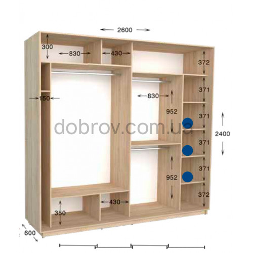 Купити Шафа-купе Практик 136 260x60x240 в Добров Меблі Купити Шафа-купе Практик 136 260x60x240 в Добров Меблі