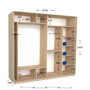 Шафа-купе Практик 144 270x60x240