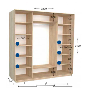 Шафа-купе Практик 104/3 220x60x240