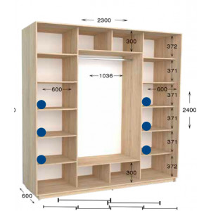 Шафа-купе Практик 112/4 230x60x240