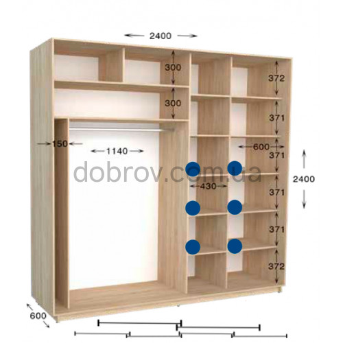 Купити Шафа-купе Практик 118/4 240x60x240 в Добров Меблі Купити Шафа-купе Практик 118/4 240x60x240 в Добров Меблі