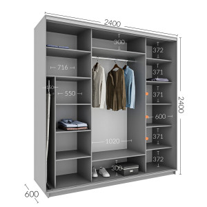 Шафа-купе Практик 119/3 240x60x240