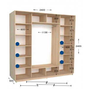 Шафа-купе Практик 120/2 240x60x240