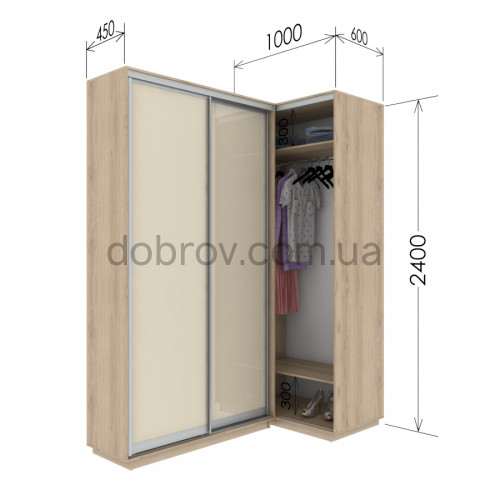 Купити Приставна шафа-купе Гарант 100x60x240 см в Добров Меблі Купити Приставна шафа-купе Гарант 100x60x240 см в Добров Меблі