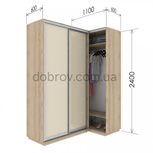 Приставной шкаф-купе Гарант 110x60x240 см в Добров Меблі Приставной шкаф-купе Гарант 110x60x240 см в Добров Меблі