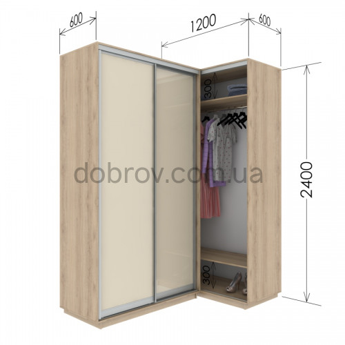 Приставной шкаф-купе Гарант 120x60x240 см в Добров Меблі Приставной шкаф-купе Гарант 120x60x240 см в Добров Меблі