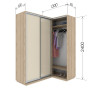 Приставной шкаф-купе Гарант 130x60x240 см в Добров Меблі Приставной шкаф-купе Гарант 130x60x240 см в Добров Меблі