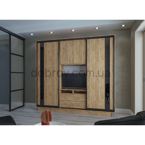 Гостиная шкаф Универсал 240 х 45 х 220 в Добров Меблі Гостиная шкаф Универсал 240 х 45 х 220 в Добров Меблі