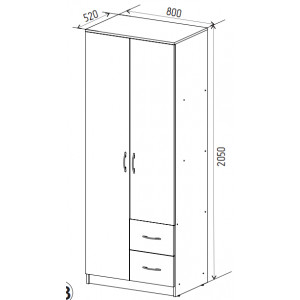 Шафа розпашна Сімпл 2Д 2Ш